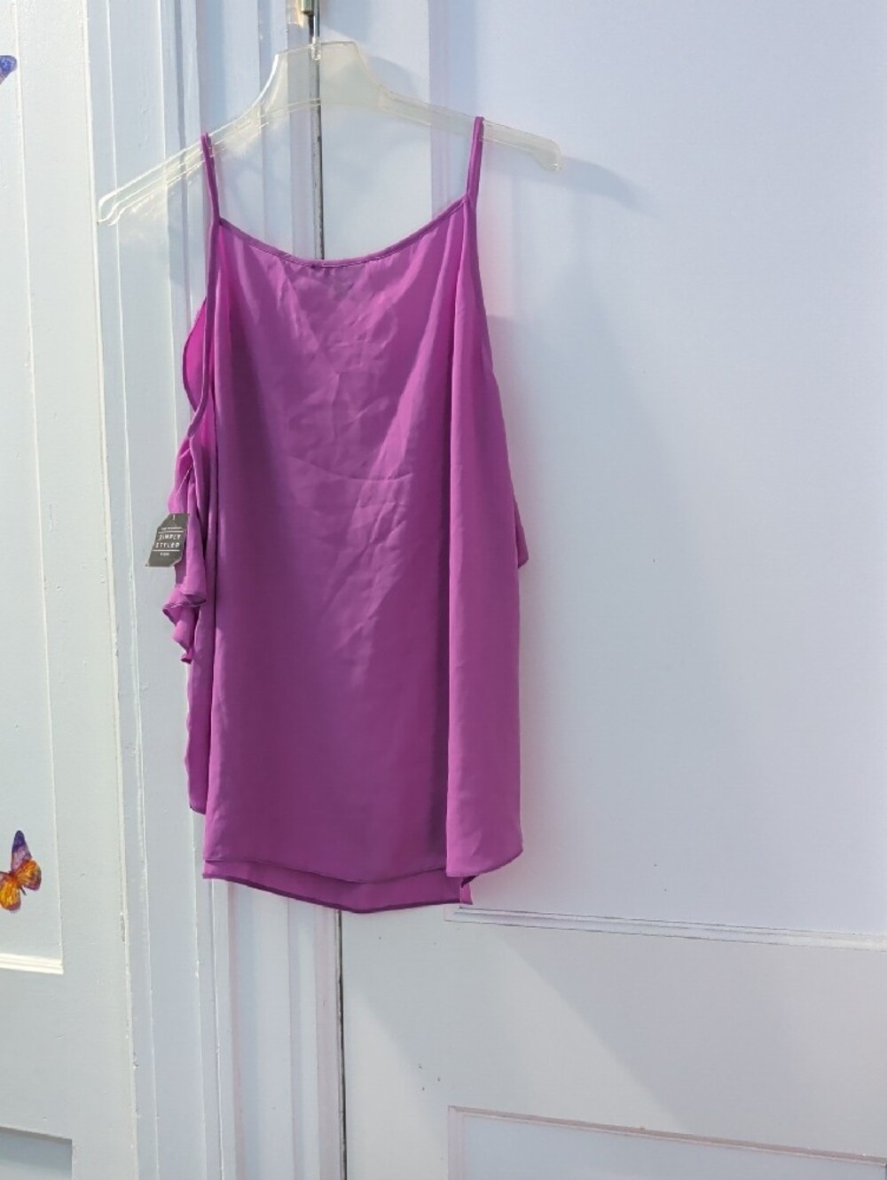 Purple Ruffle Cold-Shoulder Cami - Picture 2 of 2